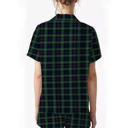 ScotsTee Shop Scottish McLeod of Skye Modern Crest Women's Short Sleeve Short Set Tartan Pyjama Set