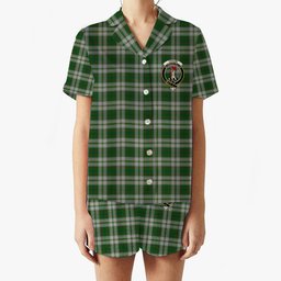 ScotsTee Shop Scottish Taylor Dress Crest Women's Short Sleeve Short Set Tartan Pyjama Set