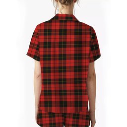 ScotsTee Shop Scottish Wallace Weathered Crest Women's Short Sleeve Short Set Tartan Pyjama Set