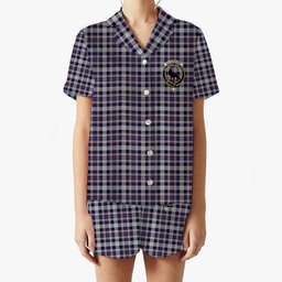 ScotsTee Shop Scottish Rutherford Simon Travis Alan Crest Women's Short Sleeve Short Set Tartan Pyjama Set