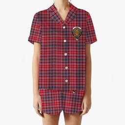 ScotsTee Shop Scottish Udny Crest Women's Short Sleeve Short Set Tartan Pyjama Set