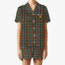 ScotsTee Shop Scottish Thompson Hunting Modern Crest Women's Short Sleeve Short Set Tartan Pyjama Set