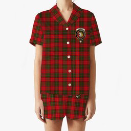 ScotsTee Shop Scottish Stewart of Appin Modern Crest Women's Short Sleeve Short Set Tartan Pyjama Set