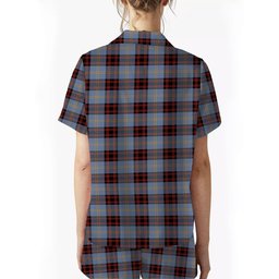 ScotsTee Shop Scottish Rutherford Ancient Crest Women's Short Sleeve Short Set Tartan Pyjama Set