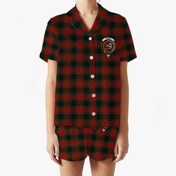 ScotsTee Shop Scottish Skene of Cromar Crest Women's Short Sleeve Short Set Tartan Pyjama Set