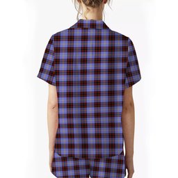 ScotsTee Shop Scottish Rutherford SC Crest Women's Short Sleeve Short Set Tartan Pyjama Set