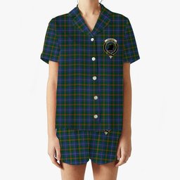 ScotsTee Shop Scottish Turnbull Hunting Crest Women's Short Sleeve Short Set Tartan Pyjama Set