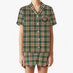 ScotsTee Shop Scottish Robertson Dress Ancient Crest Women's Short Sleeve Short Set Tartan Pyjama Set