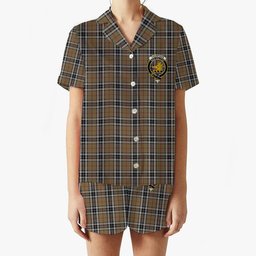 ScotsTee Shop Scottish Thompson Camel Crest Women's Short Sleeve Short Set Tartan Pyjama Set