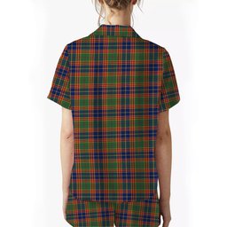 ScotsTee Shop Scottish Stevenson Old Modern Crest Women's Short Sleeve Short Set Tartan Pyjama Set