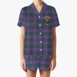 ScotsTee Shop Scottish Wardlaw Ancient Crest Women's Short Sleeve Short Set Tartan Pyjama Set