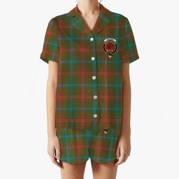 ScotsTee Shop Scottish Wilson Ancient Clan Crest Women's Short Sleeve Short Set Tartan Pyjama Set