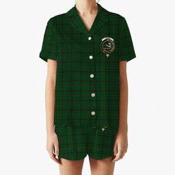 ScotsTee Shop Scottish Skene Hunting Crest Women's Short Sleeve Short Set Tartan Pyjama Set