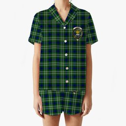 ScotsTee Shop Scottish Purves Crest Women's Short Sleeve Short Set Tartan Pyjama Set