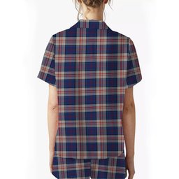 ScotsTee Shop Scottish Stewart of Appin Hunting Dress Crest Women's Short Sleeve Short Set Tartan Pyjama Set