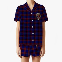 ScotsTee Shop Scottish Wedderburn Crest Women's Short Sleeve Short Set Tartan Pyjama Set