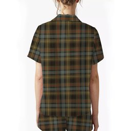 ScotsTee Shop Scottish Stewart Hunting Weathered Crest Women's Short Sleeve Short Set Tartan Pyjama Set