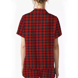 ScotsTee Shop Scottish Robertson Modern Clan Crest Women's Short Sleeve Short Set Tartan Pyjama Set