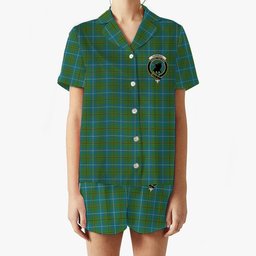 ScotsTee Shop Scottish Turnbull Hunting Ancient Clan Crest Women's Short Sleeve Short Set Tartan Pyjama Set