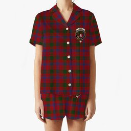 ScotsTee Shop Scottish Ross 4 Crest Women's Short Sleeve Short Set Tartan Pyjama Set