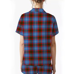 ScotsTee Shop Scottish Pennycook Crest Women's Short Sleeve Short Set Tartan Pyjama Set