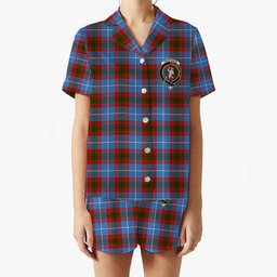 ScotsTee Shop Scottish Pennycook Crest Women's Short Sleeve Short Set Tartan Pyjama Set