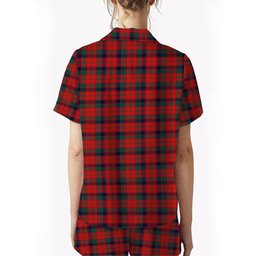 ScotsTee Shop Scottish Robertson 1819 Modern Crest Women's Short Sleeve Short Set Tartan Pyjama Set