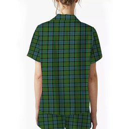 ScotsTee Shop Scottish Sinclair Hunting Ancient Clan Crest Women's Short Sleeve Short Set Tartan Pyjama Set