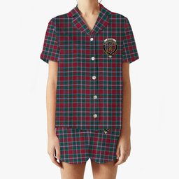 ScotsTee Shop Scottish Spence Modern Clan Crest Women's Short Sleeve Short Set Tartan Pyjama Set