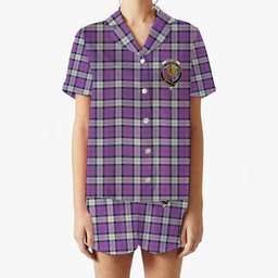 ScotsTee Shop Scottish Sinclair Dress (Dance) Ancient Clan Crest Women's Short Sleeve Short Set Tartan Pyjama Set