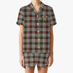 ScotsTee Shop Scottish Stewart Royal VS Crest Women's Short Sleeve Short Set Tartan Pyjama Set