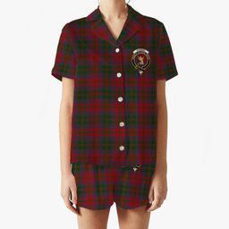 ScotsTee Shop Scottish Stewart of Urrard Crest Women's Short Sleeve Short Set Tartan Pyjama Set