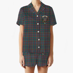 ScotsTee Shop Scottish Russell Old Modern Crest Women's Short Sleeve Short Set Tartan Pyjama Set