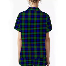 ScotsTee Shop Scottish Sempill Modern Crest Women's Short Sleeve Short Set Tartan Pyjama Set