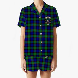 ScotsTee Shop Scottish Sempill Modern Crest Women's Short Sleeve Short Set Tartan Pyjama Set