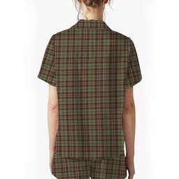ScotsTee Shop Scottish Scott Green Weathered Crest Women's Short Sleeve Short Set Tartan Pyjama Set