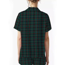 ScotsTee Shop Scottish Stephenson Modern Crest Women's Short Sleeve Short Set Tartan Pyjama Set