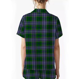 ScotsTee Shop Scottish Wishart Hunting Modern Crest Women's Short Sleeve Short Set Tartan Pyjama Set