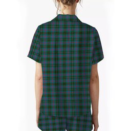 ScotsTee Shop Scottish Wood Ancient Crest Women's Short Sleeve Short Set Tartan Pyjama Set