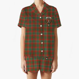 ScotsTee Shop Scottish Russell USA Ancient Crest Women's Short Sleeve Short Set Tartan Pyjama Set