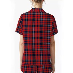 ScotsTee Shop Scottish Wishart Dress Modern Crest Women's Short Sleeve Short Set Tartan Pyjama Set