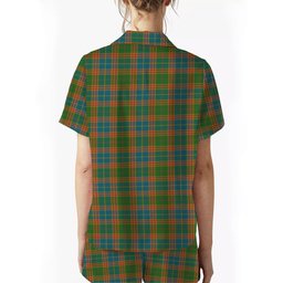 ScotsTee Shop Scottish Stephenson Old Ancient Crest Women's Short Sleeve Short Set Tartan Pyjama Set