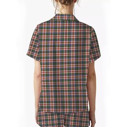 ScotsTee Shop Scottish Robertson Dress #2 Ancient Crest Women's Short Sleeve Short Set Tartan Pyjama Set