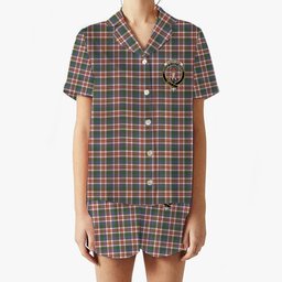 ScotsTee Shop Scottish Robertson Dress #2 Ancient Crest Women's Short Sleeve Short Set Tartan Pyjama Set