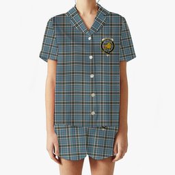 ScotsTee Shop Scottish Thomson Dress TS1383 Crest Women's Short Sleeve Short Set Tartan Pyjama Set