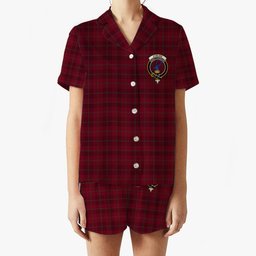 ScotsTee Shop Scottish Stirling of Keir Crest Women's Short Sleeve Short Set Tartan Pyjama Set