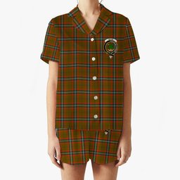 ScotsTee Shop Scottish Seton Hunting Modern Crest Women's Short Sleeve Short Set Tartan Pyjama Set
