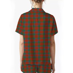 ScotsTee Shop Scottish Robertson 1819 Ancient Crest Women's Short Sleeve Short Set Tartan Pyjama Set