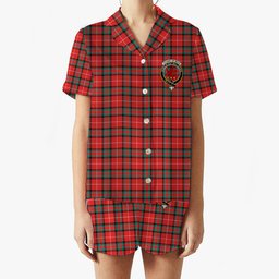 ScotsTee Shop Scottish Stuart of Bute SC Crest Women's Short Sleeve Short Set Tartan Pyjama Set