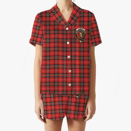 ScotsTee Shop Scottish Stewart (Stuart) of Bute Crest Women's Short Sleeve Short Set Tartan Pyjama Set